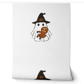 Luiaard Halloween Geest Heksenhoed Dierenliefhebbe Behang
