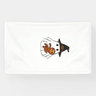Luiaard Halloween Geest Heksenhoed Dierenliefhebbe Spandoek