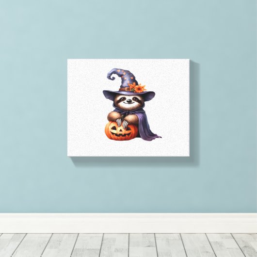 Luiaard Halloween Outfit Classic T-shirt Canvas Afdruk (Insitu (Houten vloer))