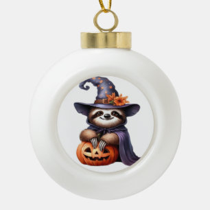 Luiaard Halloween Outfit Klassiek T-shirt Keramische Bal Ornament
