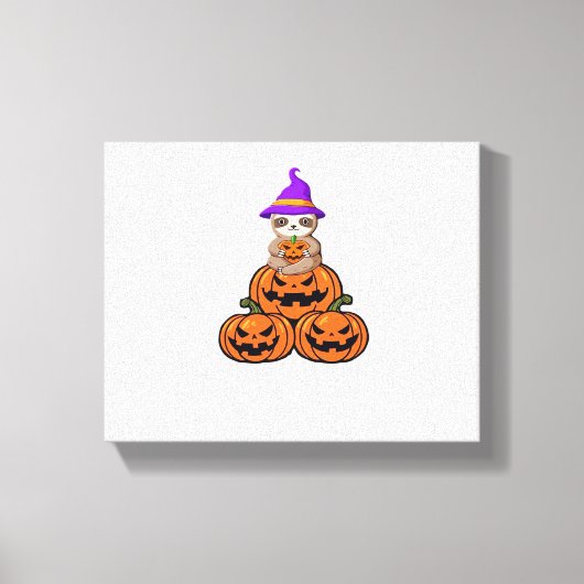 Luiaard Halloween Premium T-shirt Canvas Afdruk (Voorkant)