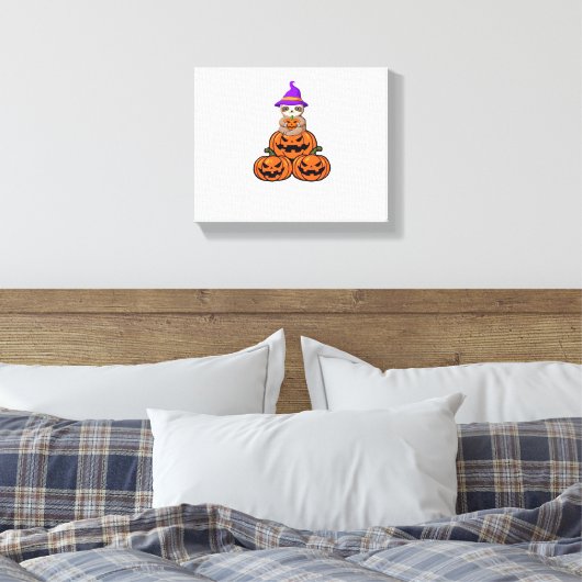 Luiaard Halloween Premium T-shirt Canvas Afdruk (Insitu (Slaapkamer))
