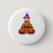 Luiaard Halloween Premium T-shirt Ronde Button 5,7 Cm (Voorkant)