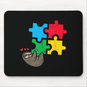Luiaard Hangende Puzzel Schattig Autisme Bewustzij Muismat