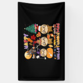 Luiaard Happy Hallothanksmas Grappig Halloween Tha Spandoek (Verticaal)