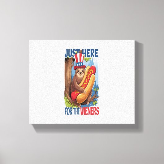 Luiaard Hot Dog 4 juli BBQ Canvas Afdruk (Voorkant)