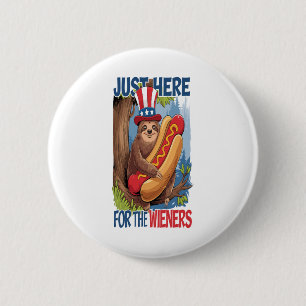 Luiaard Hot Dog 4 juli BBQ Ronde Button 5,7 Cm