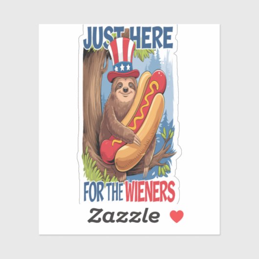 Luiaard Hot Dog 4 juli BBQ Sticker (Vel)