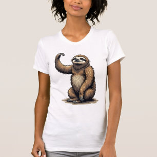 Luiaard Houtsnede Vintage Wildlife T-shirt 2