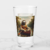 Luiaard in een kano glas (Achterkant)