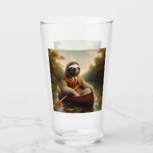 Luiaard in een kano glas