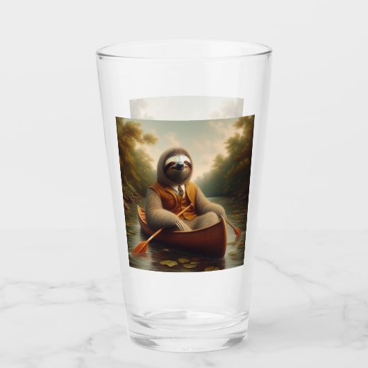 Luiaard in een kano glas (Voorkant)