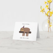 Luiaard in een verjaardagskaart pet kaart (Gele Bloem)