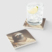 Luiaard in het oude Rome Stenen Onderzetter (Zijkant)