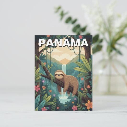 Luiaard in regenwoud Panama Briefkaart (Staand voorkant)