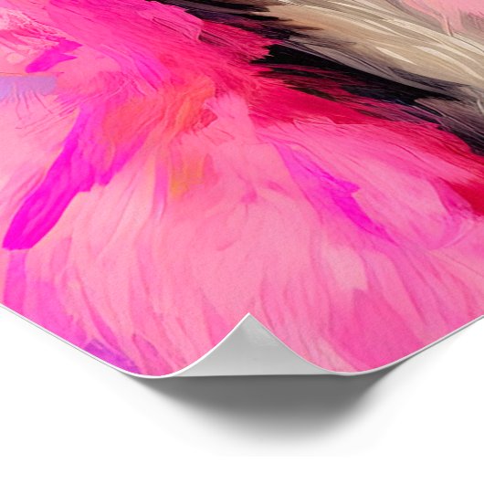 Luiaard in Roze Bont Dier Mode Art Print (Hoek)