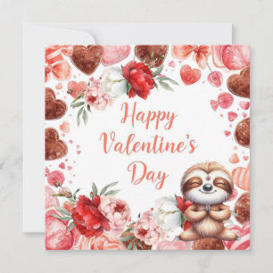 Luiaard in yogales op Valentijnsdag Feestdagenkaart