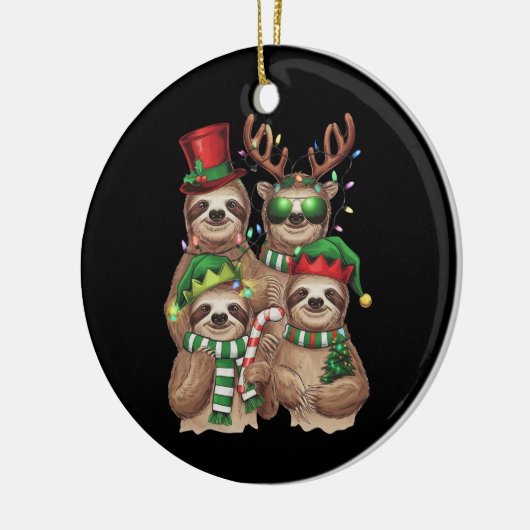 Luiaard Kerst Merry Slothmas Luiaard Liefhebber Gi Keramisch Ornament (Links)
