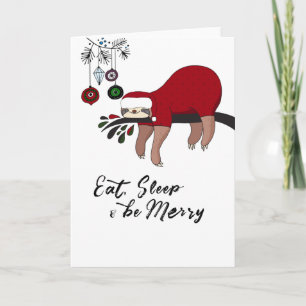 Luiaard kerstkaart feestdagen kaart
