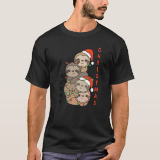 Luiaard Kerstmis Kerstboom Dieren Schattige Luiaar T-shirt