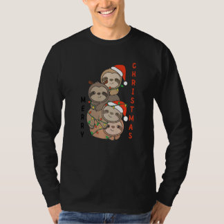 Luiaard Kerstmis Kerstboom Dieren Schattige Luiaar T-shirt