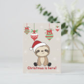 Luiaard Kerstmis Sneeuw Winter Dieren Luiaards Vak Feestdagenkaart (Staand voorkant)