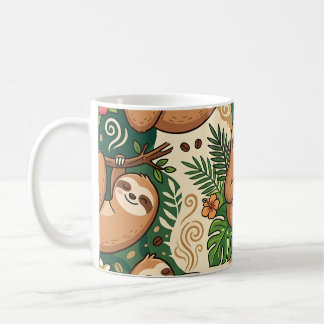 Luiaard koffiemok – Gezellige leuke luiaardpatroon