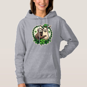 Luiaard Lama St. Patrick's Day Vintage Lucky T-shi Hoodie