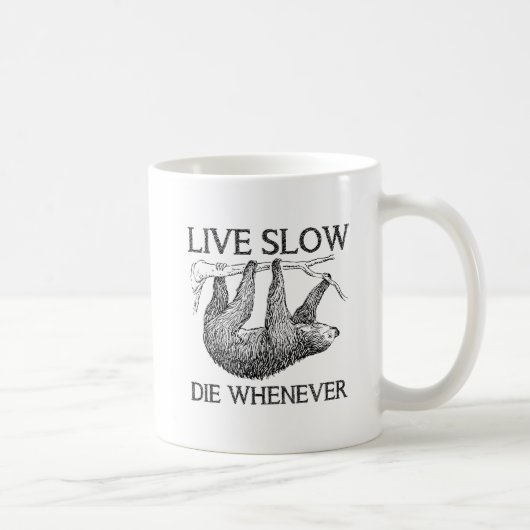 Luiaard Leef Langzaam Grappige Mok (Rechts)