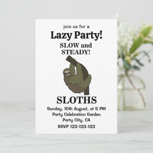 Luiaard luiaards traag en stabiel grappig luiaard kaart (Staand voorkant)