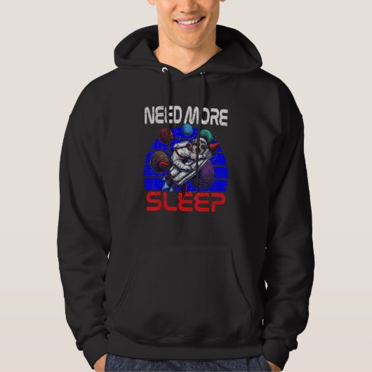 luiaard meer slaap nodig retro ruimte luiaard hoodie (Voorkant)