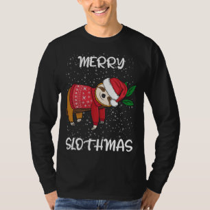 Luiaard Merry Kersttrui Santa Sloth Merry SL T-shirt