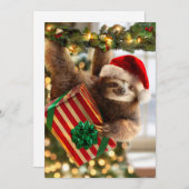 Luiaard met geschenken kaart (Voorkant / Achterkant)