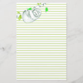 luiaard met groene voering briefpapier (Voorkant)