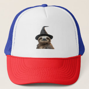 Luiaard met heksenhoed van Halloween klassiek T-sh Trucker Pet