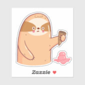 Luiaard met Ice Cream Funny Sticker (Vel)