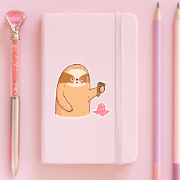 Luiaard met Ice Cream Funny Sticker