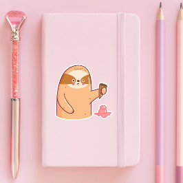 Luiaard met Ice Cream Funny Sticker