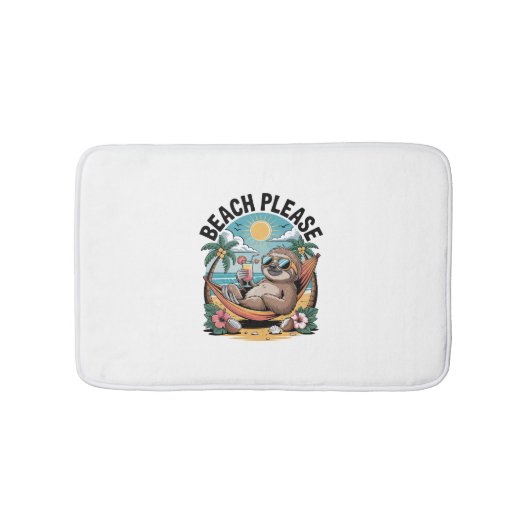 Luiaard met Ice Cream Summer Beach alsjeblieft Badmat (Voorkant)
