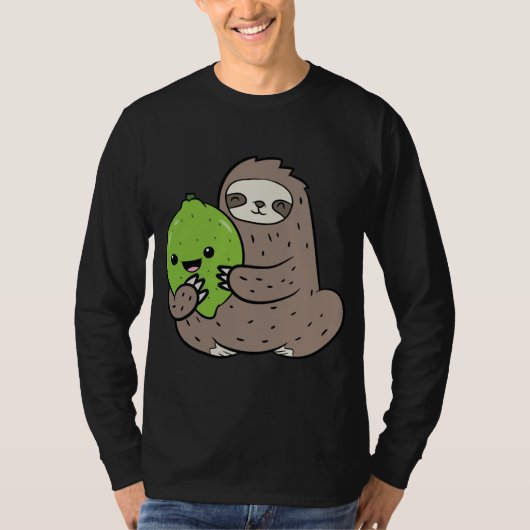 Luiaard met Limoen Fruit Schattige Limoen en luiaa T-shirt (Voorkant)