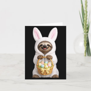 Luiaard met Pasen Konijn Grappige Cute Kostuum Kaart