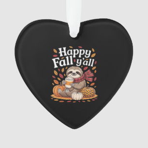 Luiaard met pompoengewürce blij Herfst Yall herfst Ornament