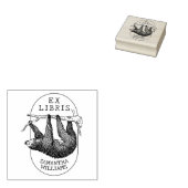 luiaard, modern ex libris boek 	rubberstempel (Gestempeld)