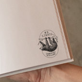 luiaard, modern ex libris boek 	rubberstempel