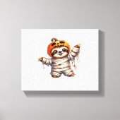 Luiaard Mummy Halloween Classic T-Shirt Canvas Afdruk (Voorkant)