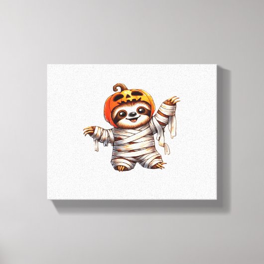Luiaard Mummy Halloween Classic T-Shirt Canvas Afdruk (Voorkant)