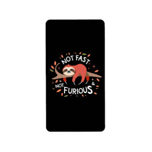 luiaard - niet snel, niet woedend etiket