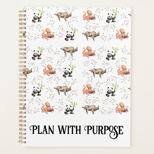 Luiaard Octopus Panda Party Dagelijks Planner (Voorkant)