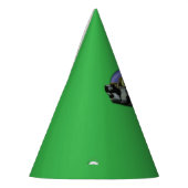 luiaard op een boomtak in een hart feesthoedjes (Links)