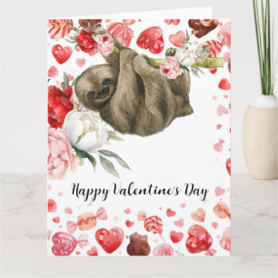 Luiaard op Valentijnsdag Kaart